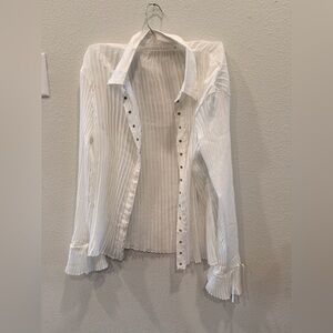 Chic White Button Down Women's Shirt